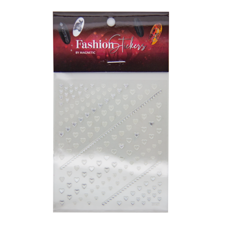 Fashion Sticker Hearts Silver
