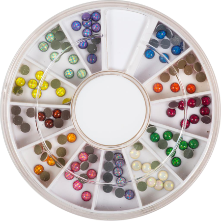 Hologram Rhinestones Medium 120pc in Wheel
