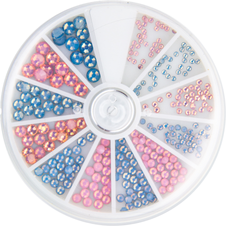 Frosted Rhinestones Pink and Blue 6 sizes 270pcs