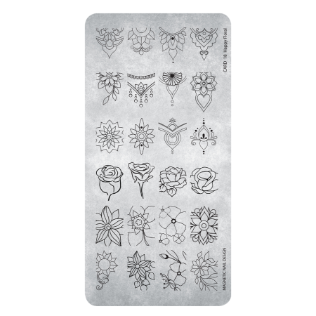 Stamping Plate 18 Happy Floral
