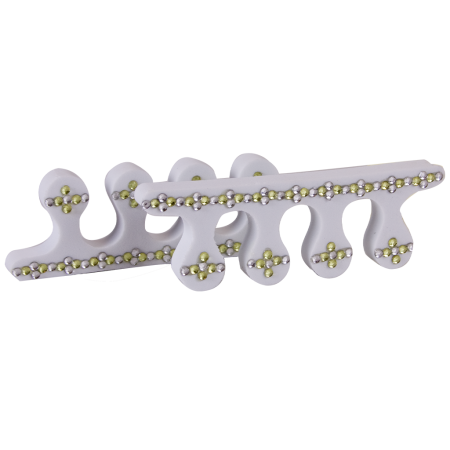 Rhinestone Toe Separators White