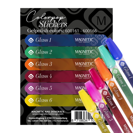 Colorpop Stickervel Glass Gelpolishes 600161 t/m 600166